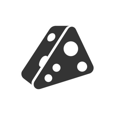 Beyaz Arkaplanda Peynir Simgesi - Basit Vektör İllüstrasyonu