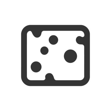 Beyaz Arkaplanda Peynir Simgesi - Basit Vektör İllüstrasyonu