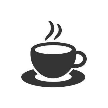 Beyaz Arkaplanda Cappuccino Simgesi - Basit Vektör Resimleri