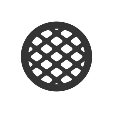 Beyaz Arkaplanda Waffle Simgesi - Basit Vektör İllüstrasyonu