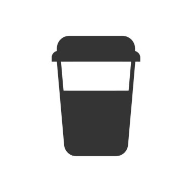 Beyaz Arkaplanda Kahve Kupası Simgesi - Basit Vektör İllüstrasyonu