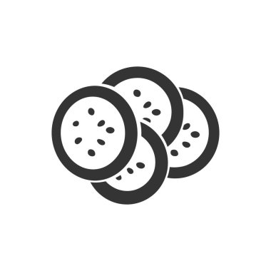 Salatalık Beyaz Arkaplanda Simgeyi Dilimler - Basit Vektör Resimleri