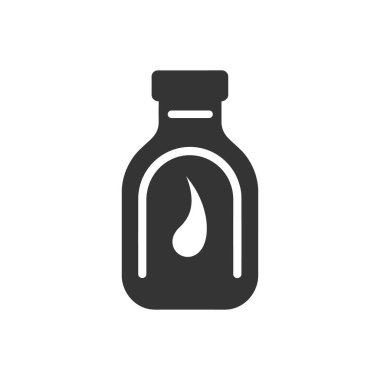 Beyaz Arkaplanda Hoisin Sos Simgesi - Basit Vektör İllüstrasyonu