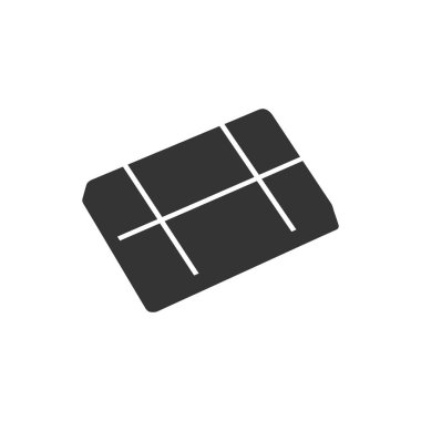 Beyaz Arkaplanda Çikolata Çubuğu Simgesi - Basit Vektör İllüstrasyonu