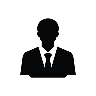 Beyaz Arkaplanda Memur Simgesi - Basit Vektör İllüstrasyonu