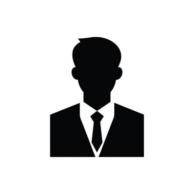 Beyaz Arkaplanda Ofis Yöneticisi Simgesi - Basit Vektör İllüstrasyonu