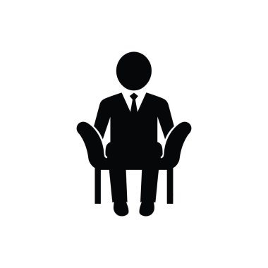 Beyaz Arkaplanda Psikiyatrist Simgesi - Basit Vektör İllüstrasyonu