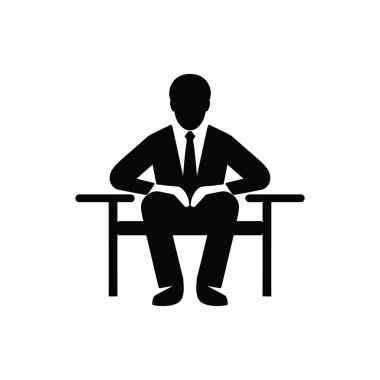 Beyaz Arkaplanda Psikiyatrist Simgesi - Basit Vektör İllüstrasyonu