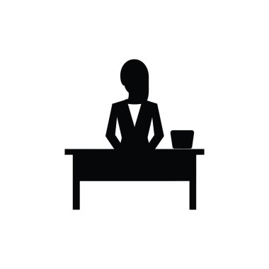 Beyaz Arkaplanda Sekreter Simgesi - Basit Vektör İllüzyonu