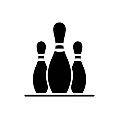 Beyaz Arkaplanda Bowling Pins Simgesi - Basit Vektör İllüstrasyonu