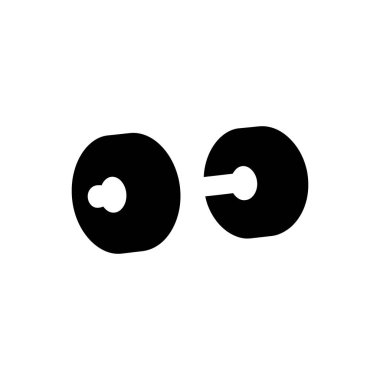 Beyaz Arkaplan üzerindeki Dumbbell Simgesi - Basit Vektör İllüstrasyonu