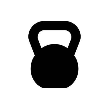 Beyaz Arkaplanda Kettlebell Simgesi - Basit Vektör İllüstrasyonu