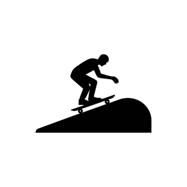 Beyaz Arkaplan Üzerine Kaykay Parkı Simgesi - Basit Vektör İllüstrasyonu