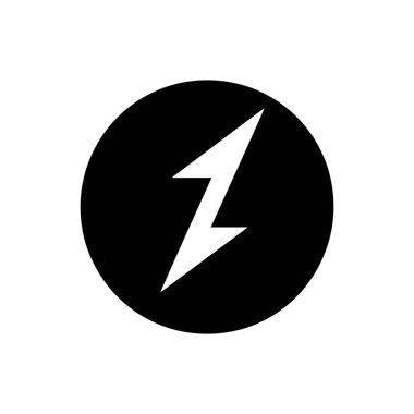 Beyaz Arkaplanda Şimşek Simgesi - Basit Vektör İllüstrasyonu