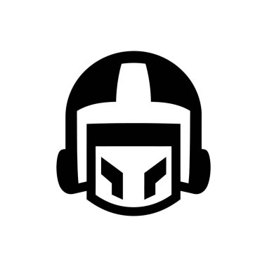 Beyaz Arkaplanda Miğfer Simgesi - Basit Vektör İllüstrasyonu