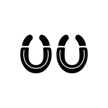 Beyaz Arkaplanda At Nalı Simgesi - Basit Vektör Resimleri