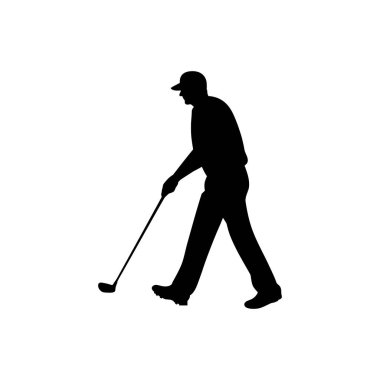 Beyaz Arkaplanda Golf Kulübü Simgesi - Basit Vektör İllüstrasyonu