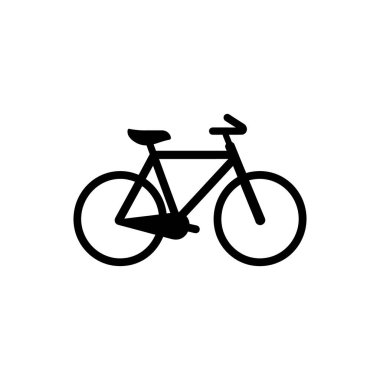 Beyaz Arkaplanda Bisiklet Simgesi - Basit Vektör İllüstrasyonu