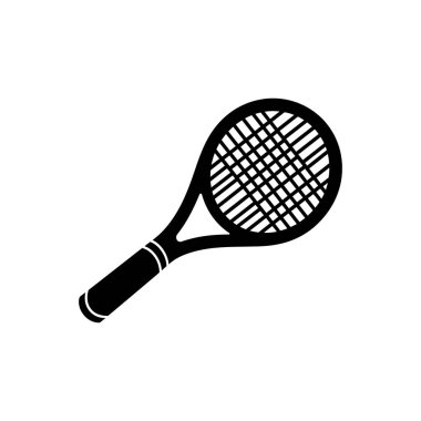 Beyaz Arkaplanda Tenis Raket Simgesi - Basit Vektör Resimleri