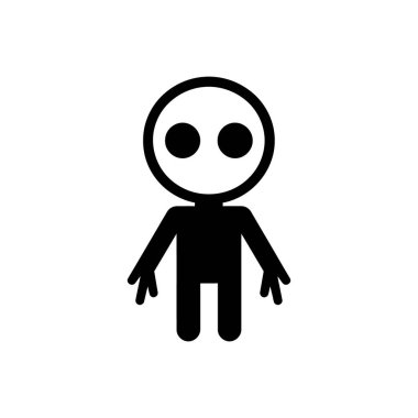 Beyaz Arkaplanda Maskot Simgesi - Basit Vektör İllüstrasyonu