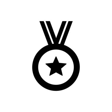 Beyaz Arkaplanda Madalya Simgesi Verme - Basit Vektör İllüstrasyonu