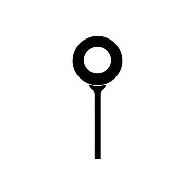 Beyaz Arkaplanda Golf Tee Simgesi - Basit Vektör Resimleri
