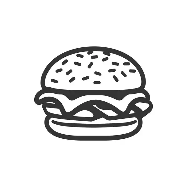 Ikon Cheeseburger Bacon Latar Belakang Putih Ilustrasi Vektor Sederhana Grafik Vektor
