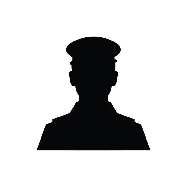 Ikon Personil Militer Latar Belakang Putih Ilustrasi Vektor Sederhana Stok Vektor