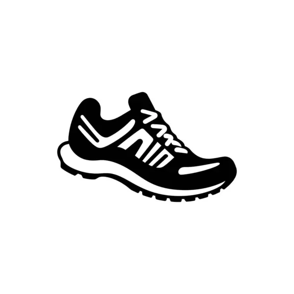 白色背景下的跑鞋图标 简单的向量说明 图库矢量图片