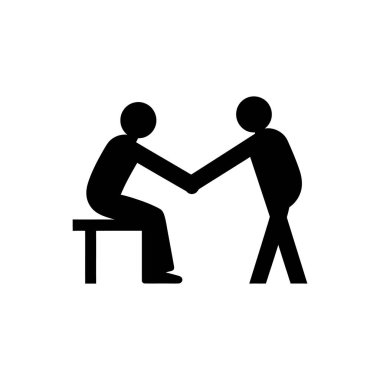 Birbirine yardım eden iki kişi - Basit Vektör İllüzyonu