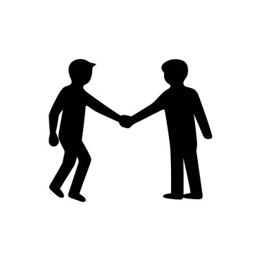 Birbirini destekleyen iki kişi - Basit Vektör İllüzyonu