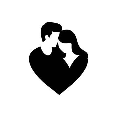 Çift kucaklaşma simgesi - Basit Vektör İllüstrasyonu