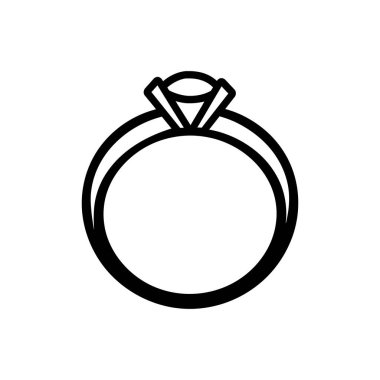 Nişan yüzüğü simgesi - Basit Vektör İllüstrasyonu