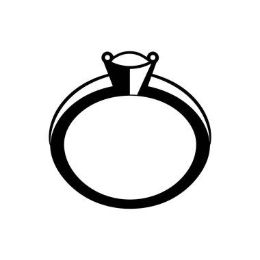 Nişan yüzüğü simgesi - Basit Vektör İllüstrasyonu