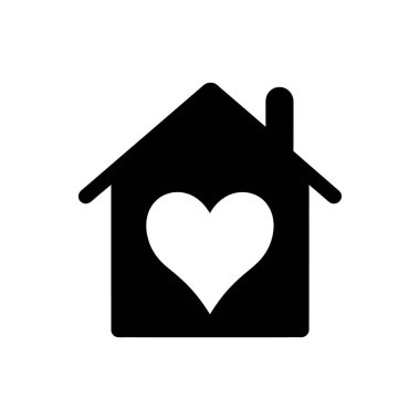 Love home simgesi - Basit Vektör İllüstrasyonu