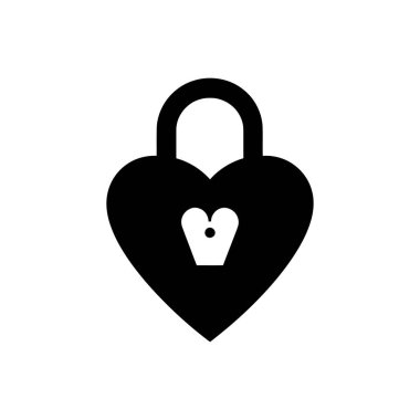 Aşk kilidi simgesi - Basit Vektör İllüstrasyonu