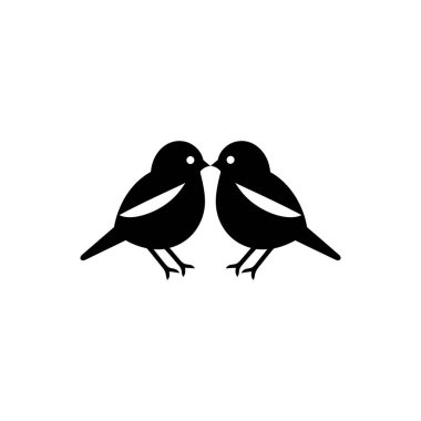 Muhabbet kuşları simgesi - Basit Vektör İllüstrasyonu