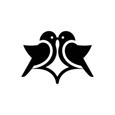 Muhabbet kuşları simgesi - Basit Vektör İllüstrasyonu