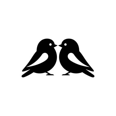 Muhabbet kuşları simgesi - Basit Vektör İllüstrasyonu