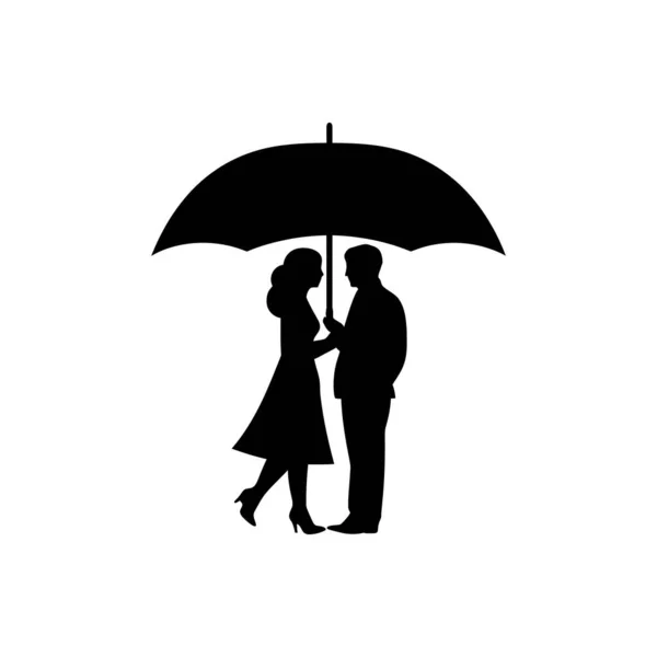 Couple Umbrella Icon Simple Vector Illustration — Stock Vector