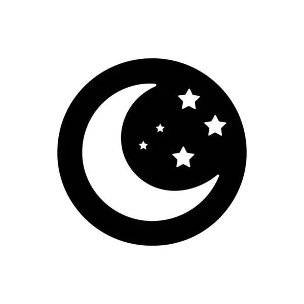 Ikon Bulan Dan Bintang Ilustrasi Vektor Sederhana Stok Ilustrasi Bebas Royalti