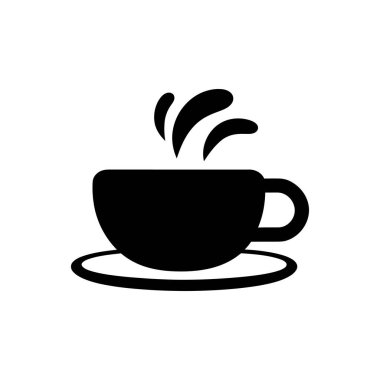 Kahve buharı simgesi - Basit Vektör İllüstrasyonu