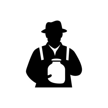 Sütçü (ikinci girdi) simgesi - Basit Vektör İllüstrasyonu