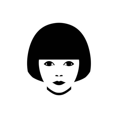 Saç stili kase kesim simgesi - Basit Vektör İllüstrasyonu