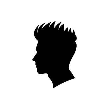 Saç stili quiff simgesi - Basit Vektör İllüstrasyonu