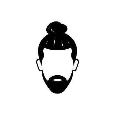 Man bun simgesi - Basit Vektör İllüstrasyonu