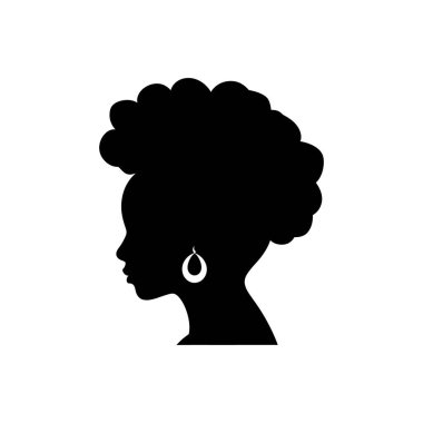 Kadın saç stili afro ikonu - Basit Vektör İllüstrasyonu