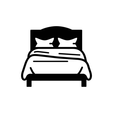 Yatak ve kahvaltı simgesi - Basit Vektör İllüstrasyonu