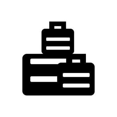 Bavul yığın simgesi - Basit Vektör İllüstrasyonu