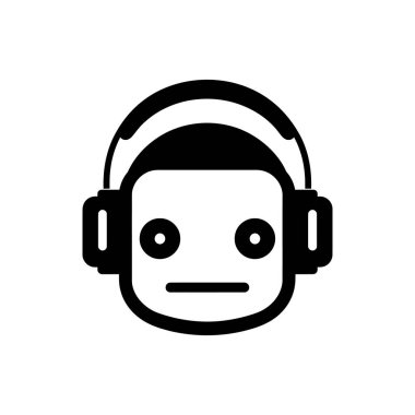 Chatbot destek aracı simgesi - Basit Vektör İllüstrasyonu